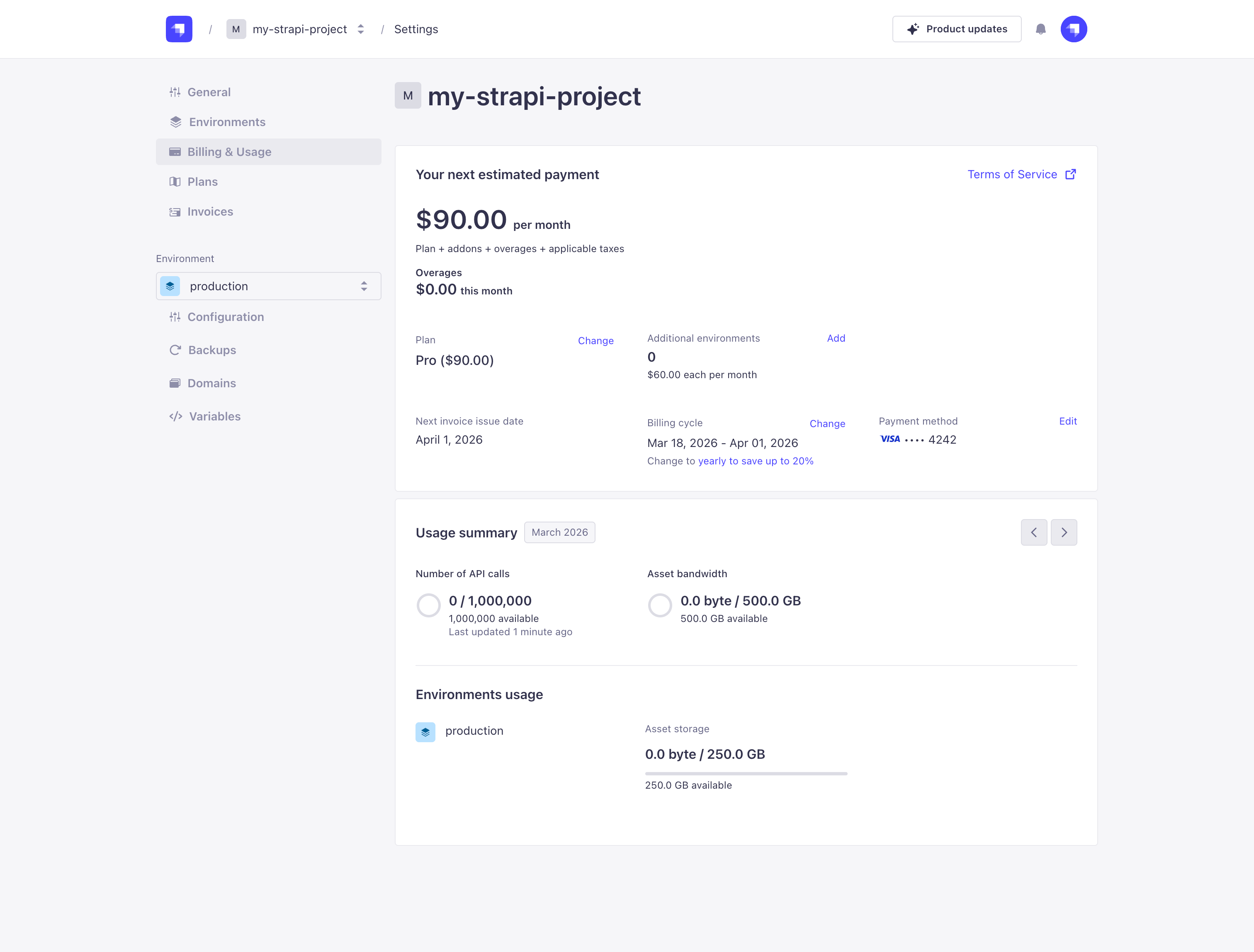 Project billing